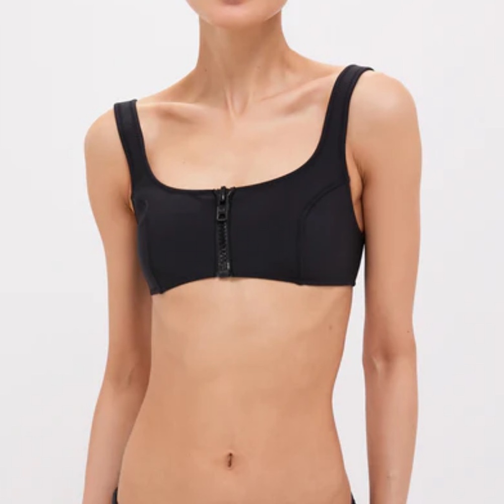 LISA MARIE FERNANDEZ Jasmine zip up bikini top sz I US 2 4 S